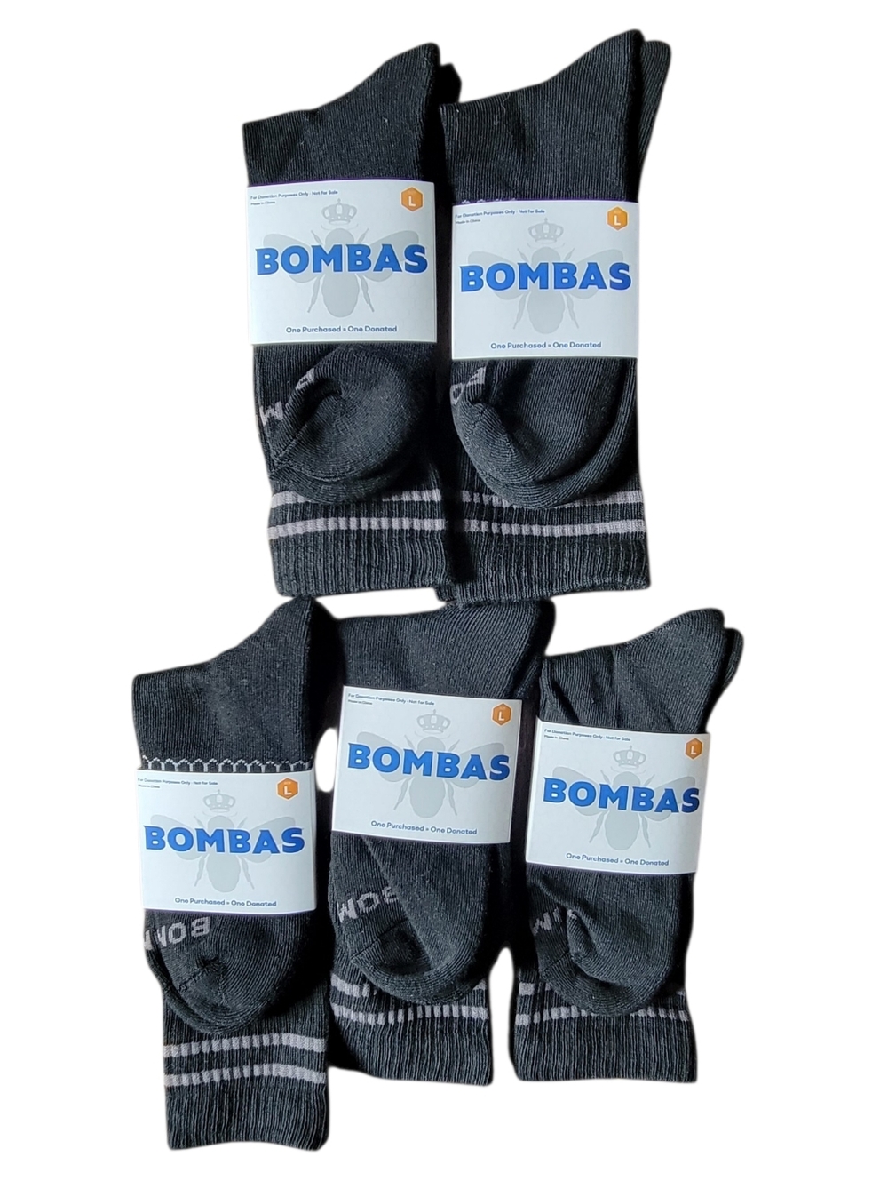 BOMBAS Crew Socks 5 Pairs Size Large